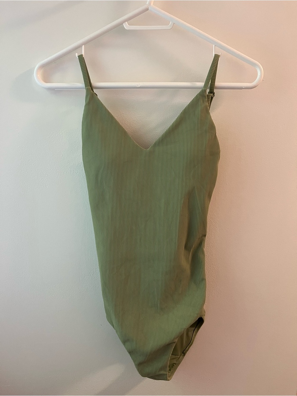 Lululemon Poolside Pause One-Piece Swimsuit Vista Green Ribbed
